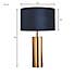 Nesa Brushed Gold and Navy Touch Table Lamp Navy