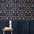 Ruskin Navy Wallpaper | Dunelm