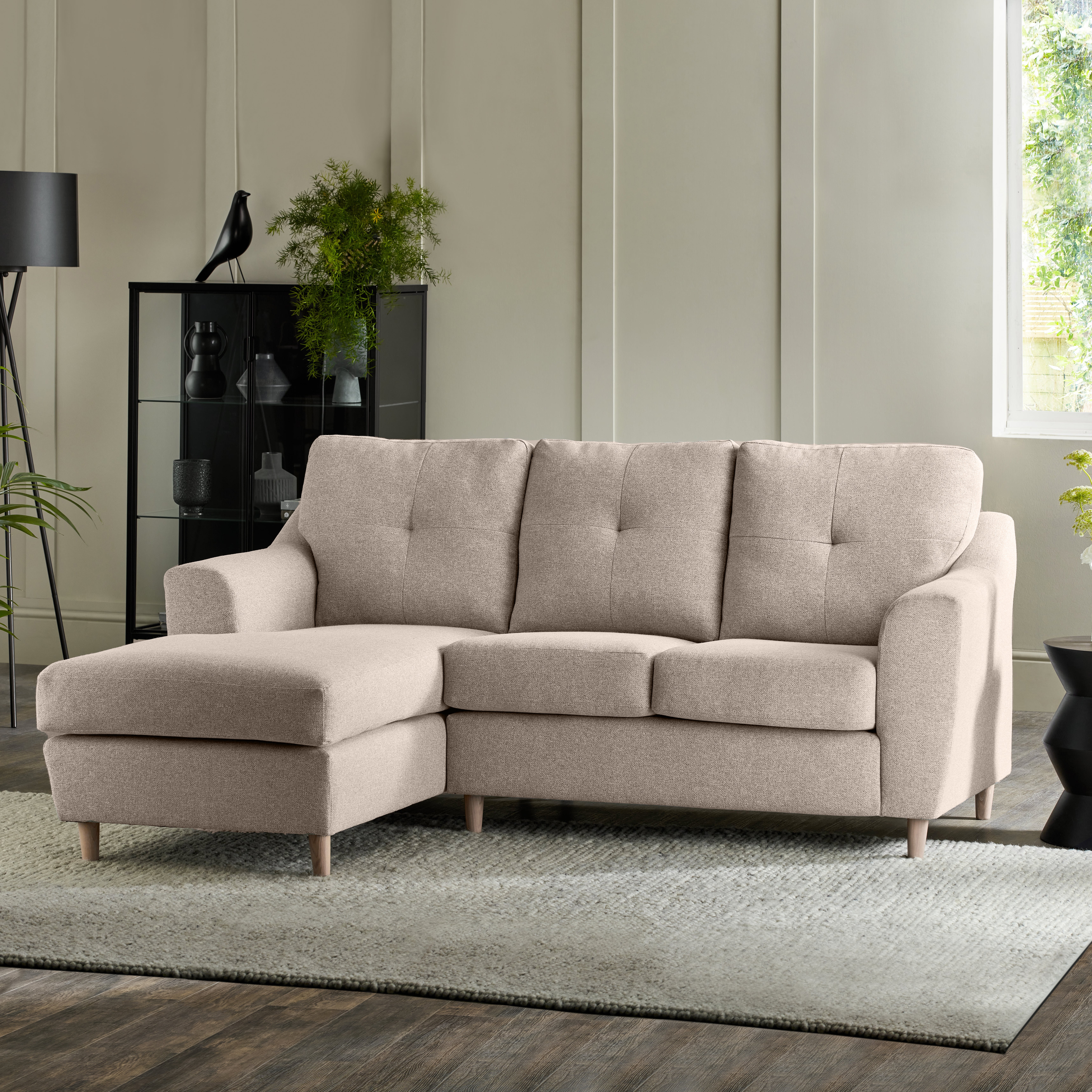 Baxter Textured Weave Corner Chaise Sofa