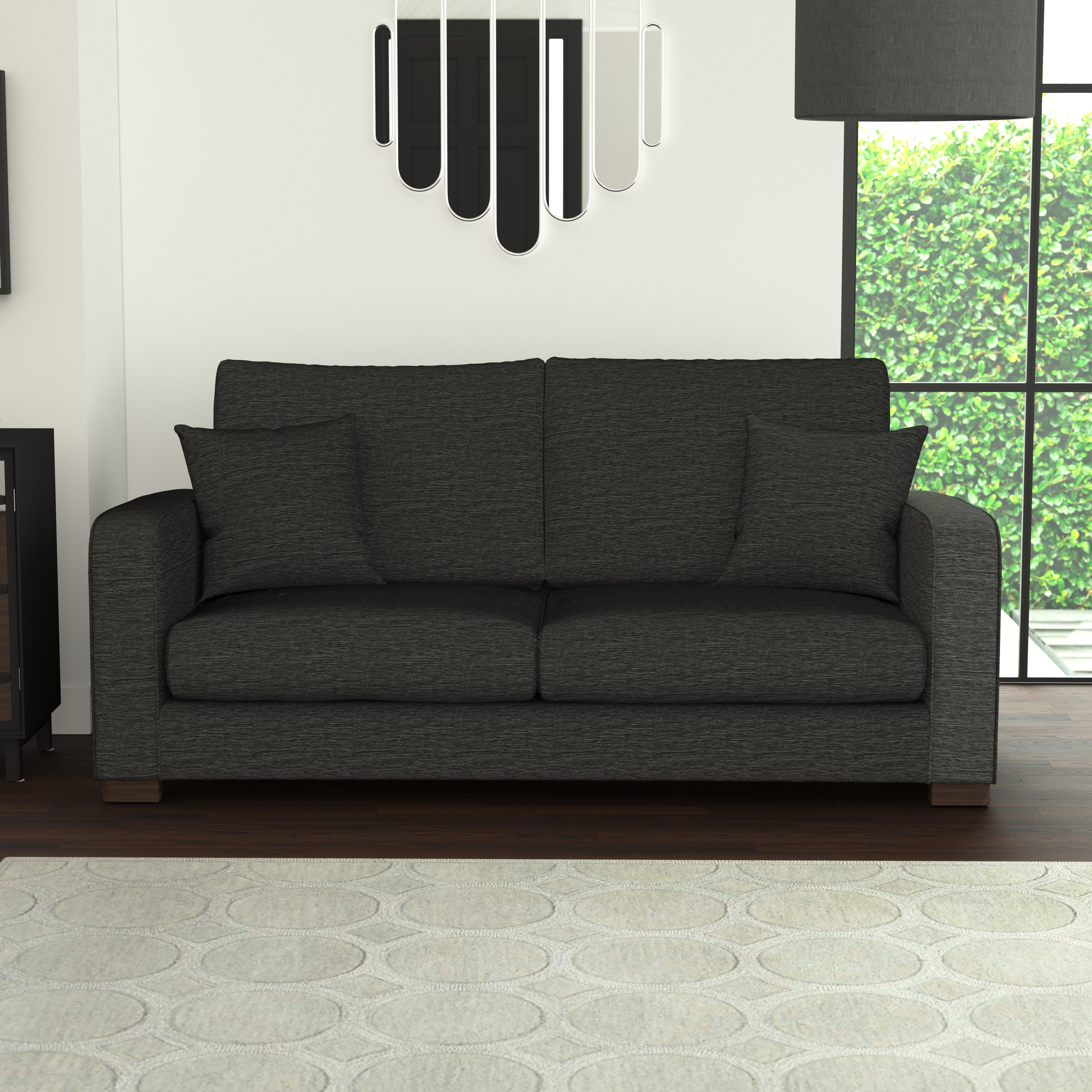 Carson Deep Sit Vivalife Stain Resistant Fabric 3 Seater Sofa Grey