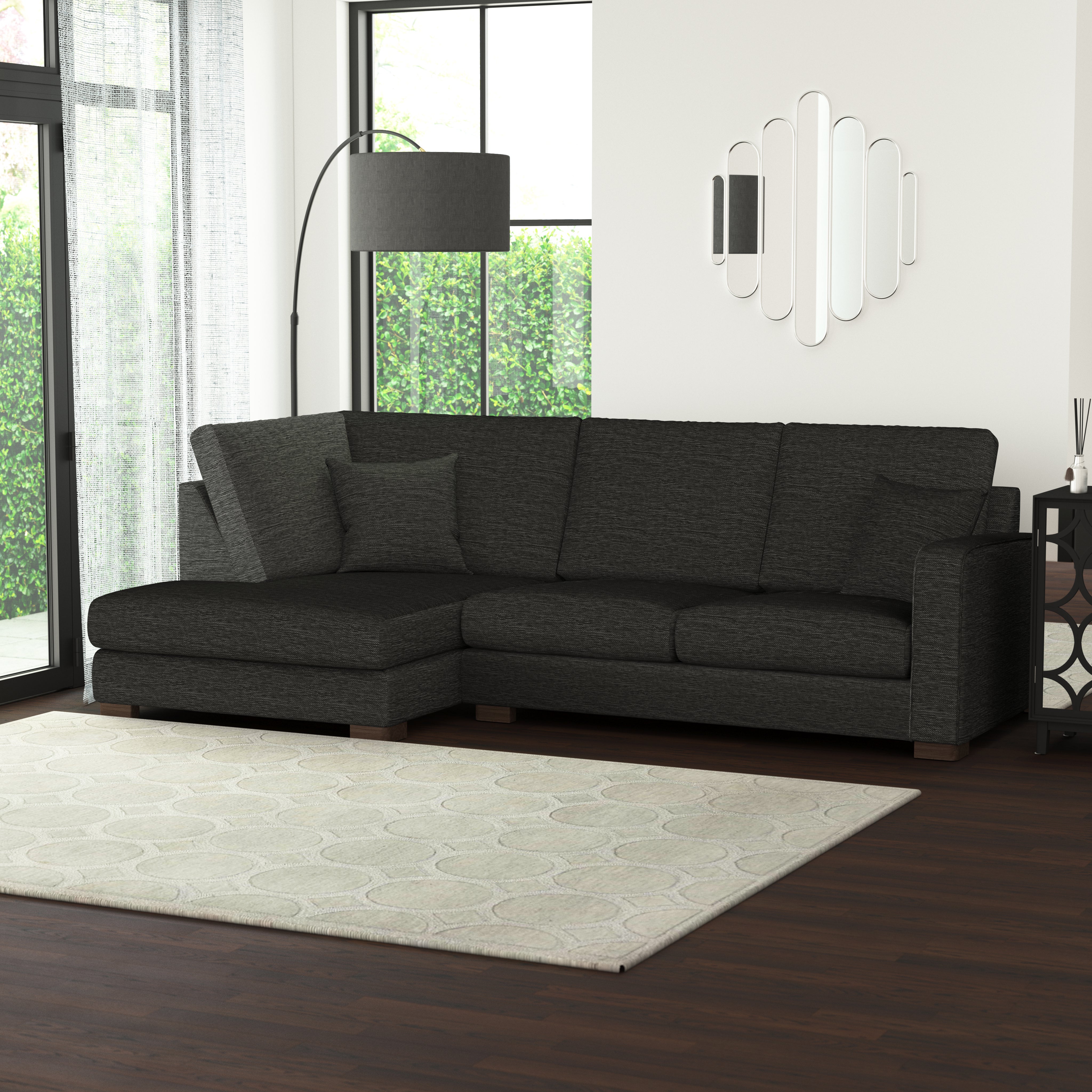 Carson Deep Sit Vivalife Stain Resistant Fabric Corner Sofa Grey