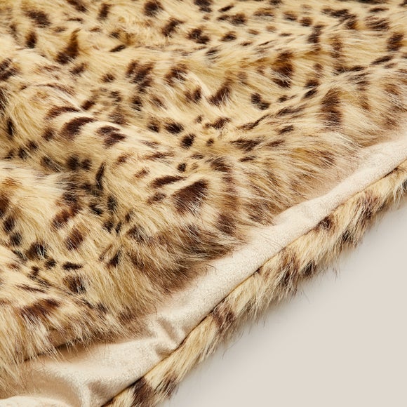 Cheetah Fur 130x180cm Brown Throw Dunelm