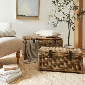 Set Of 2 Churchgate Rattan Trunks