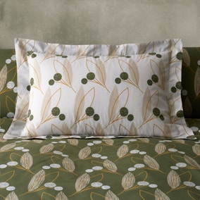 Elements Leaf Olive Oxford Pillowcase
