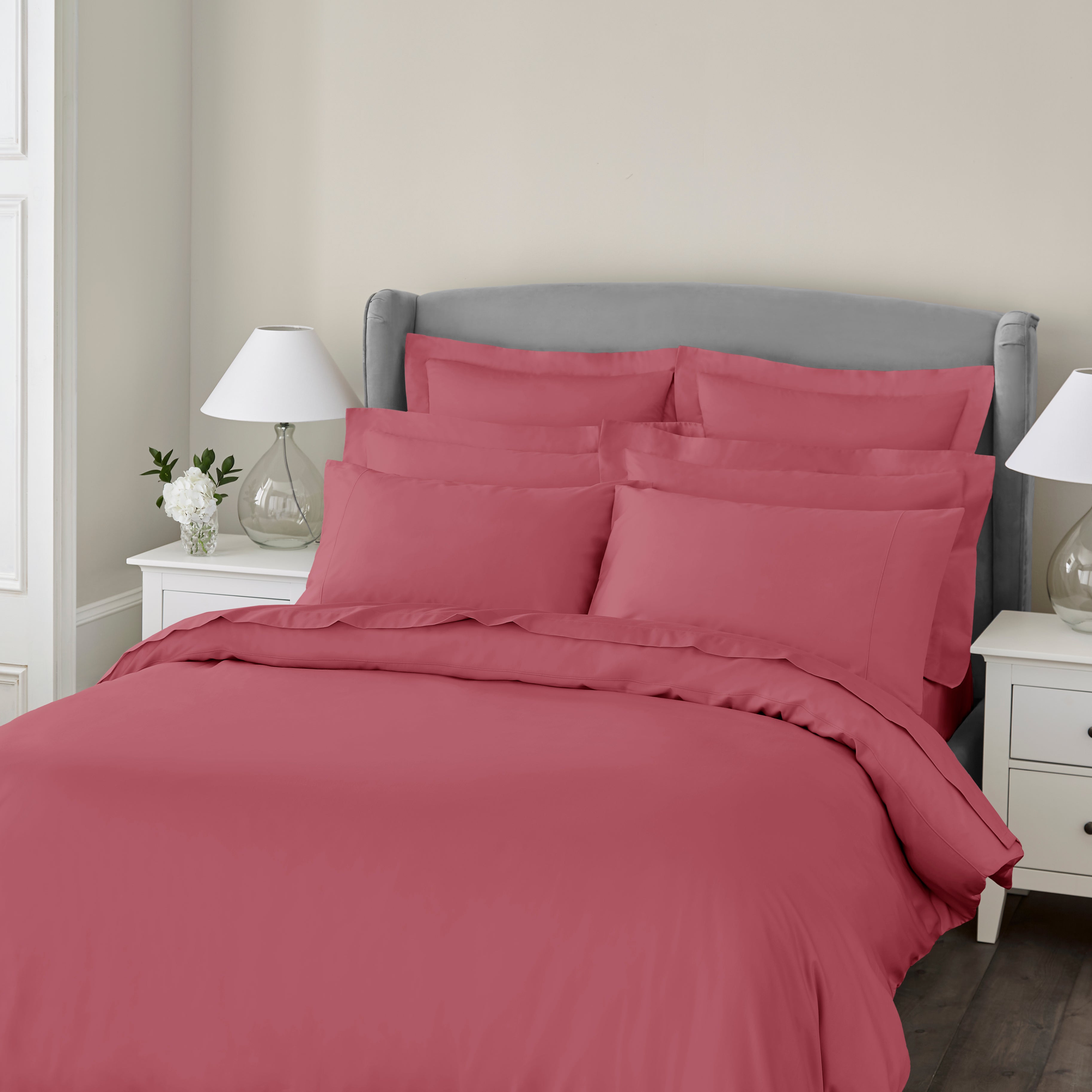 Click to view product details and reviews for Dorma 300 Thread Count 100 Cotton Sateen Slate Rose Duvet Cover Rose.