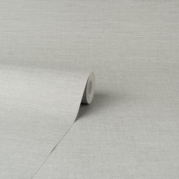 Grasscloth Plain Grey Wallpaper