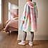Printed Rainbow Fleece Oversized Blanket Hoodie MultiColoured