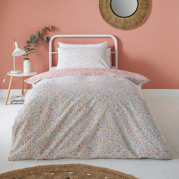 Keaton Coral Duvet Cover And Pillowcase Set