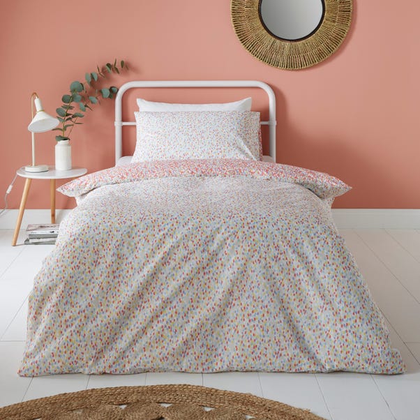 Keaton Coral Duvet Cover and Pillowcase Set image 1 of 6