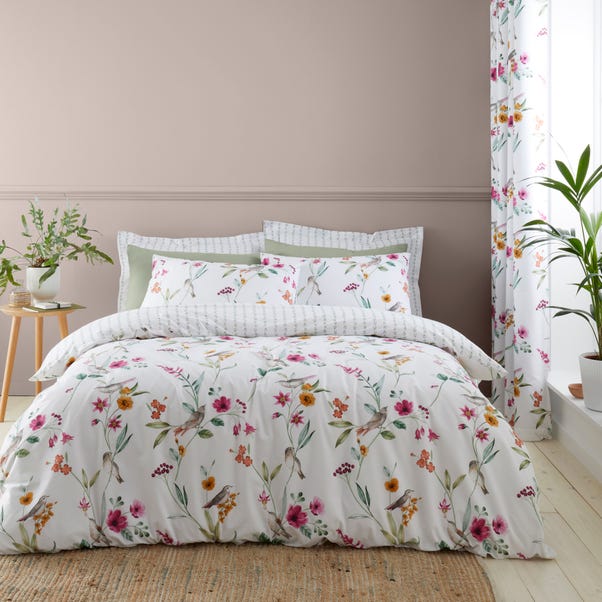 Country Bird Pink Duvet Cover and Pillowcase Set  undefined