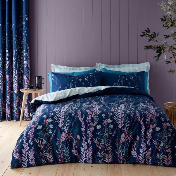Whimsical Floral Midnight 100% Cotton Duvet Cover and Pillowcase Set  undefined
