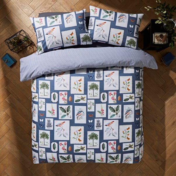 Woodland Blue 100% Cotton Duvet Cover and Pillowcase Set  undefined