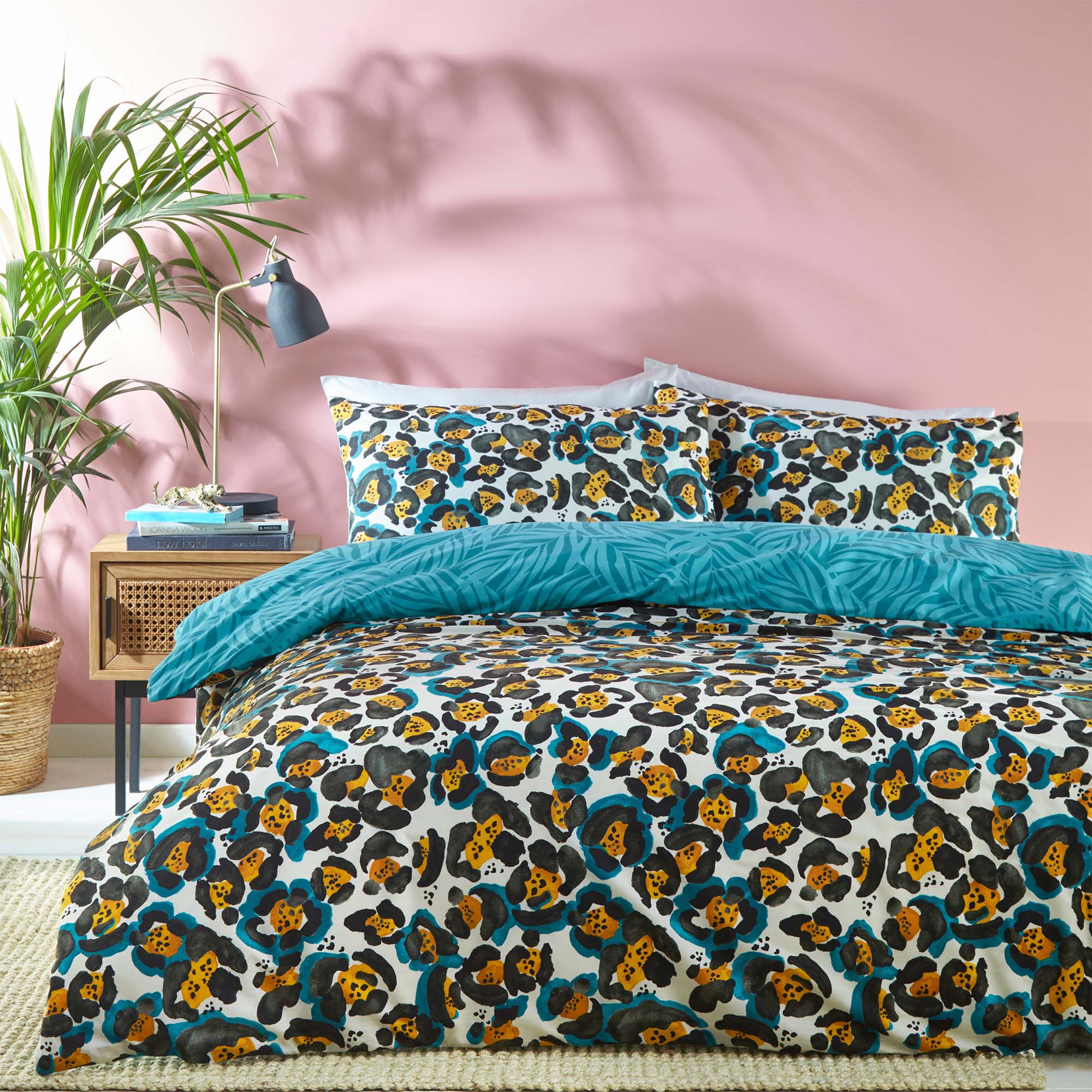 Photos - Bedspread / Coverlet COVER furn. Ayanna Teal Reversible Duvet  and Pillowcase Set Green 
