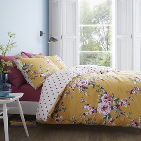 Catherine Lansfield Canterbury Yellow Duvet Cover and Pillowcase Set