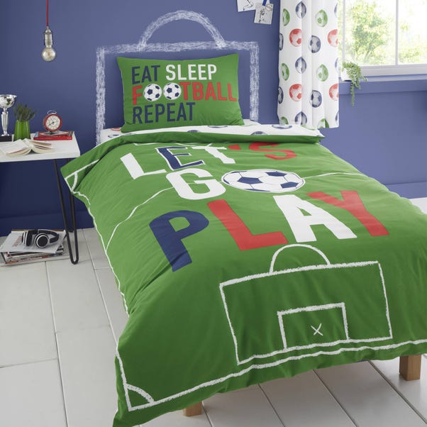 Catherine Lansfield Eat Sleep Football Duvet Cover and Pillowcase Set image 1 of 6