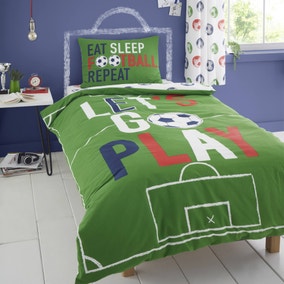 Catherine Lansfield Eat Sleep Football Duvet Cover and Pillowcase Set