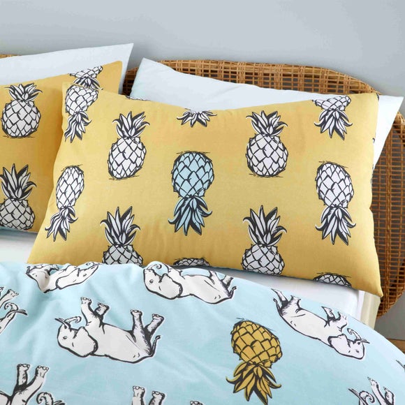 Pineapple Elephant Tupi Pineapple Duvet Cover and Pillowcase Set Dunelm