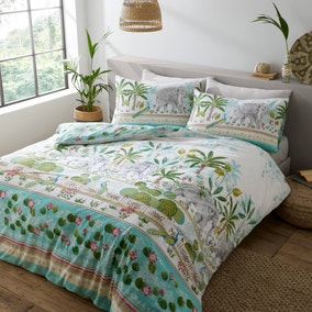 Pineapple Elephant Oasis Duvet Cover and Pillowcase Set