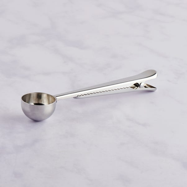 Coffee Scoop With Clip Silver