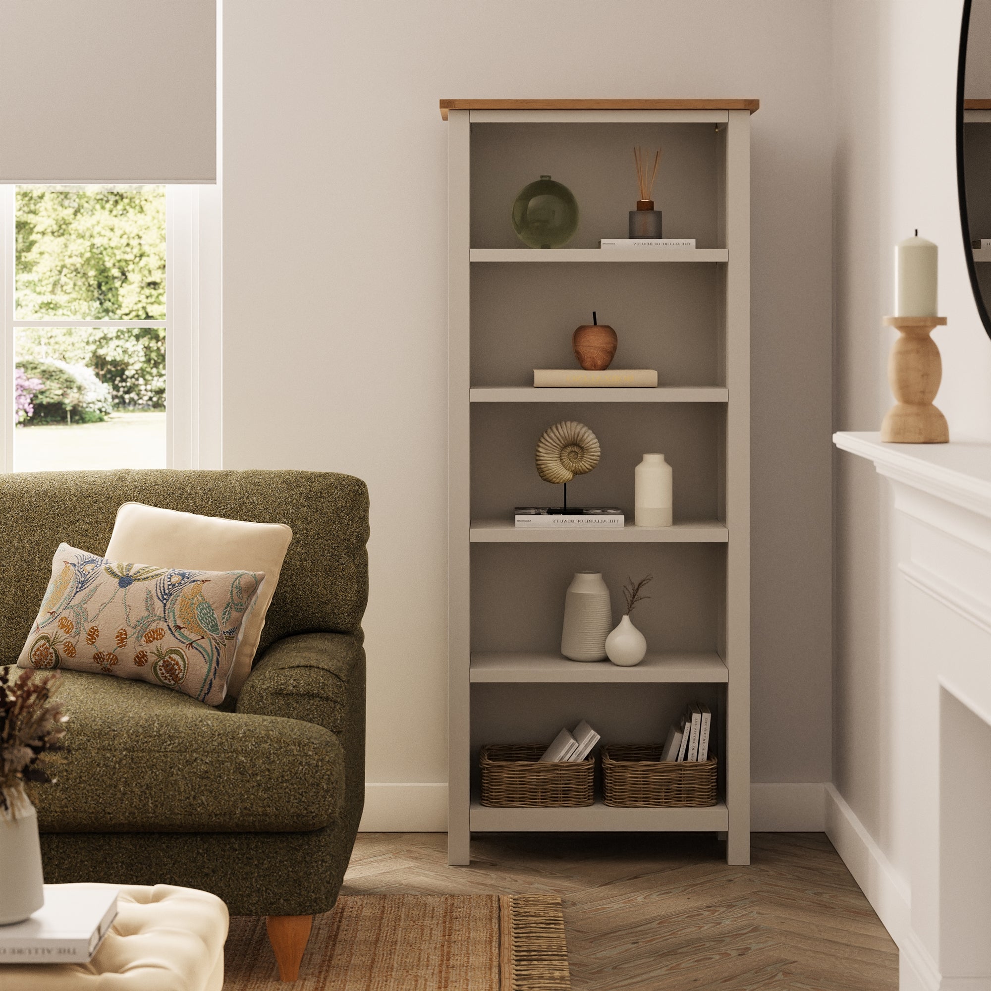 Bromley Large Bookcase, Grey