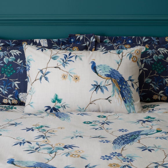 Peacock Blue Duvet Cover and Pillowcase Set Dunelm