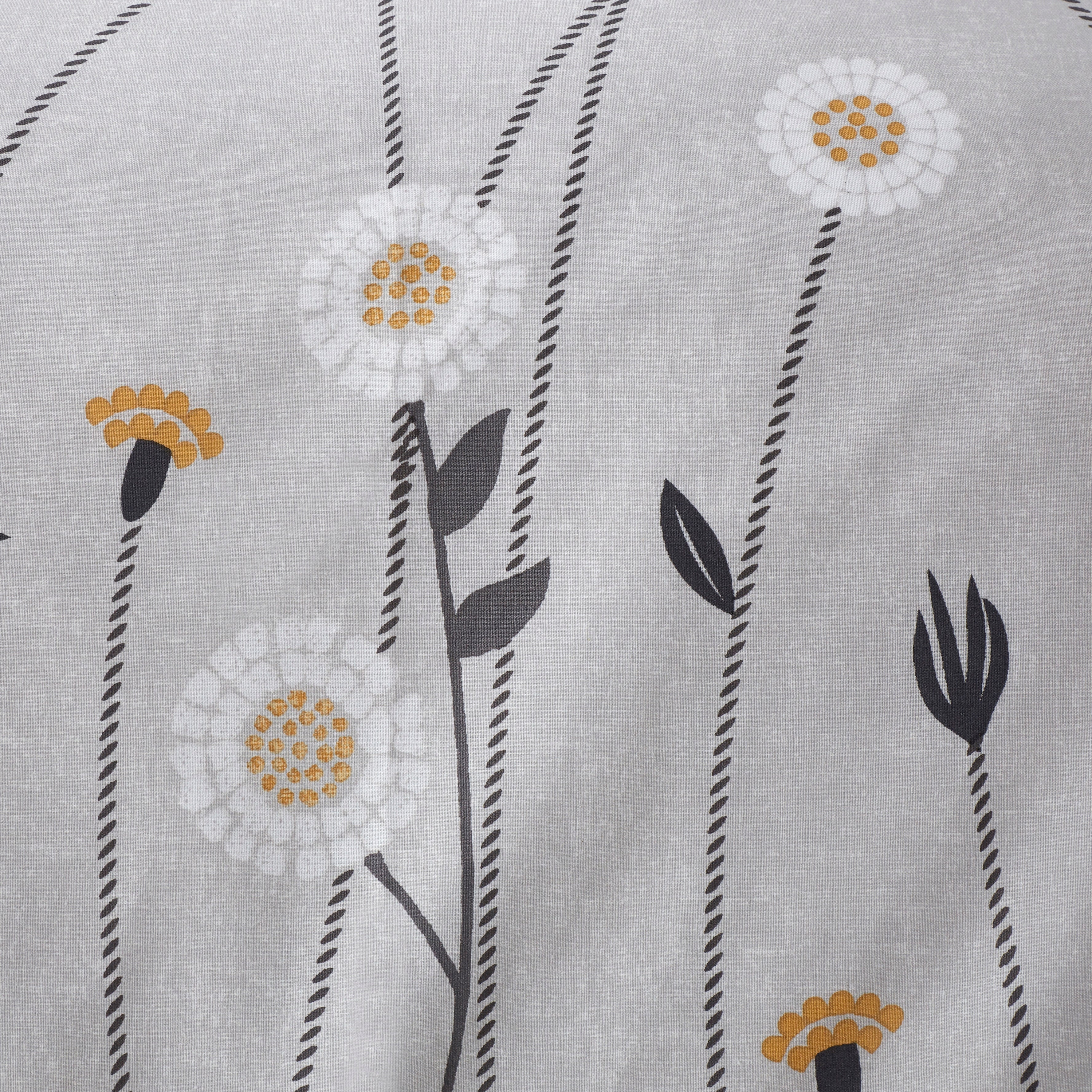 Scandi Floral Grey Duvet Cover and Pillowcase Set | Dunelm