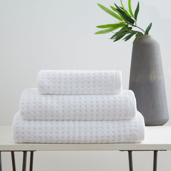 White waffle bath discount towels