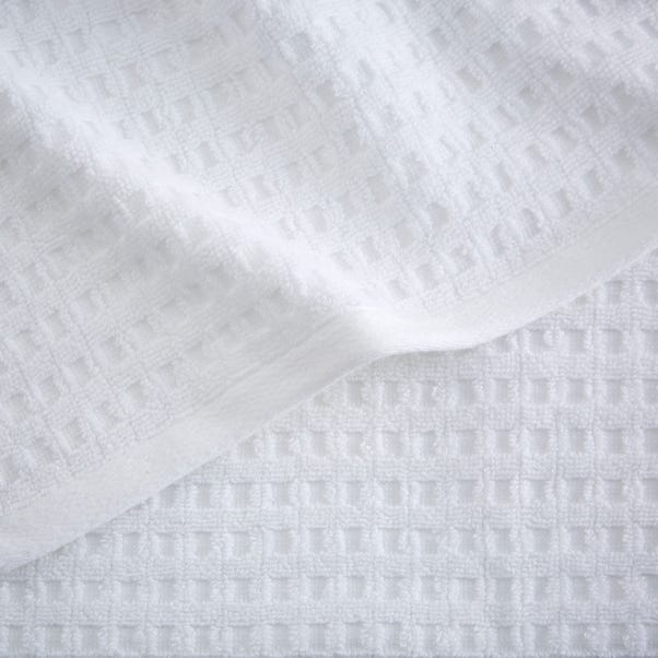 White Waffle 100% Cotton Towel | Dunelm