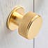 Set of 2 Large Knurled Cabinet Knobs Gold