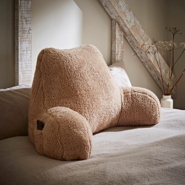 Teddy Bear High Back Cuddle Cushion Teddy Taupe