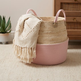 Maize Cotton Rope Basket Pink