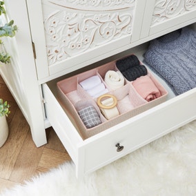 Recycled 8 Compartment Drawer Organiser Pink