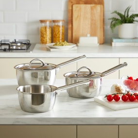 3 Piece Stainless Steel Pot and Pan Set