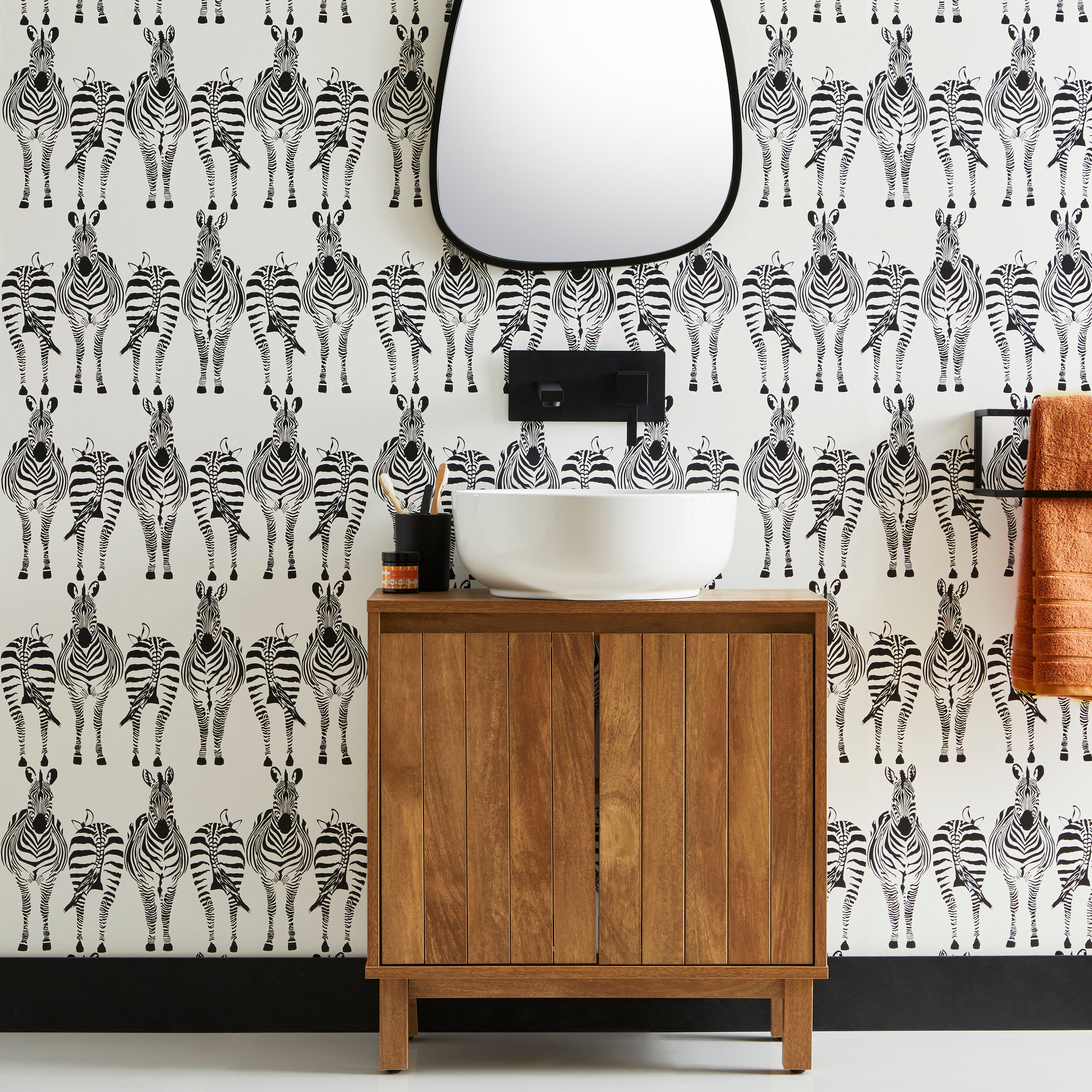 Click to view product details and reviews for Cheeky Zebra Mono Wallpaper Black And White.