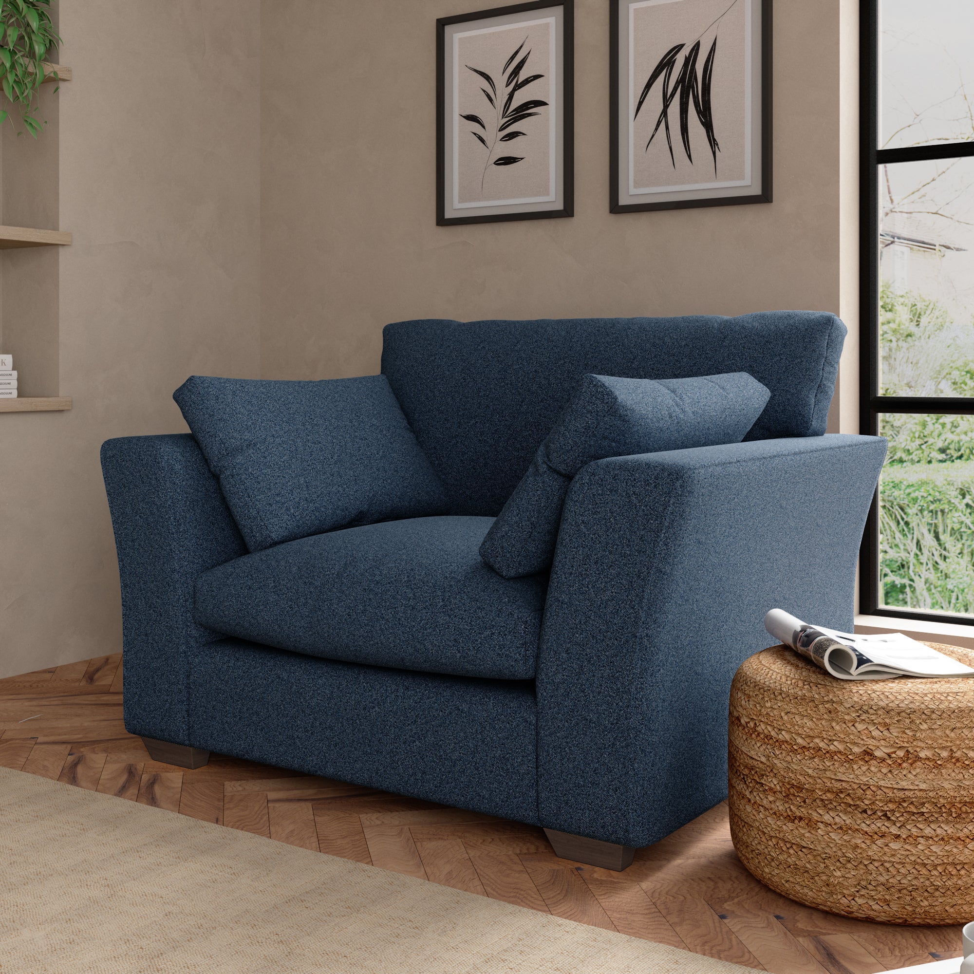 Blakeney Snuggle Chair Navy Blue