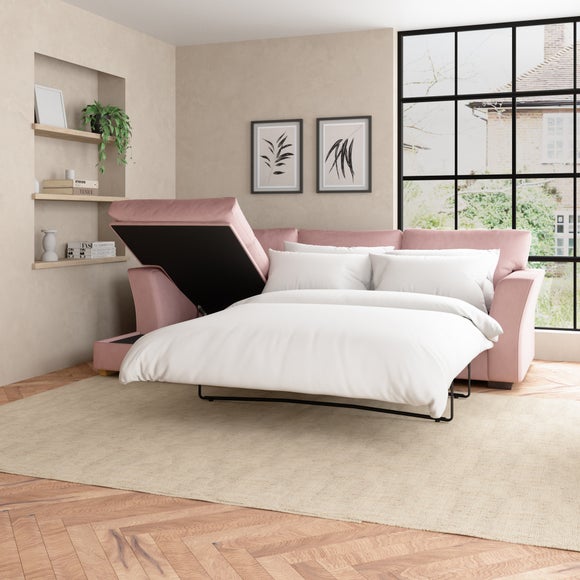 Blakeney Corner Storage Sofa Bed Pink