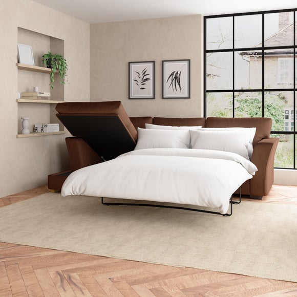 Blakeney Corner Storage Sofa Bed Brown