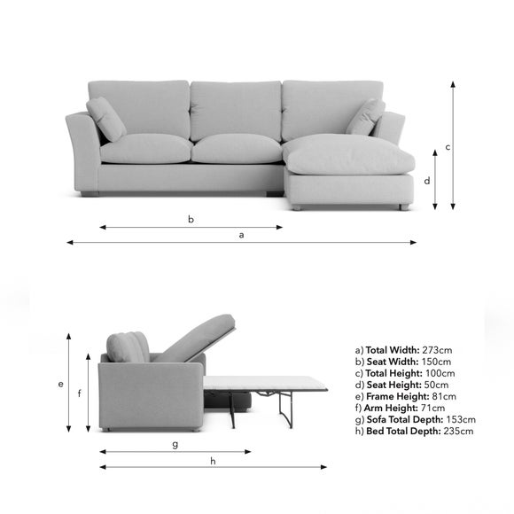 Blakeney 3 Seater Corner Double Sofa Bed Dunelm