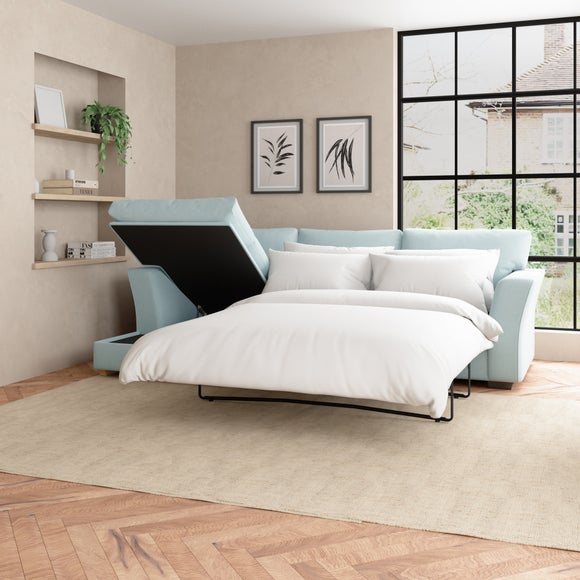 Blakeney Corner Storage Sofa Bed Blue