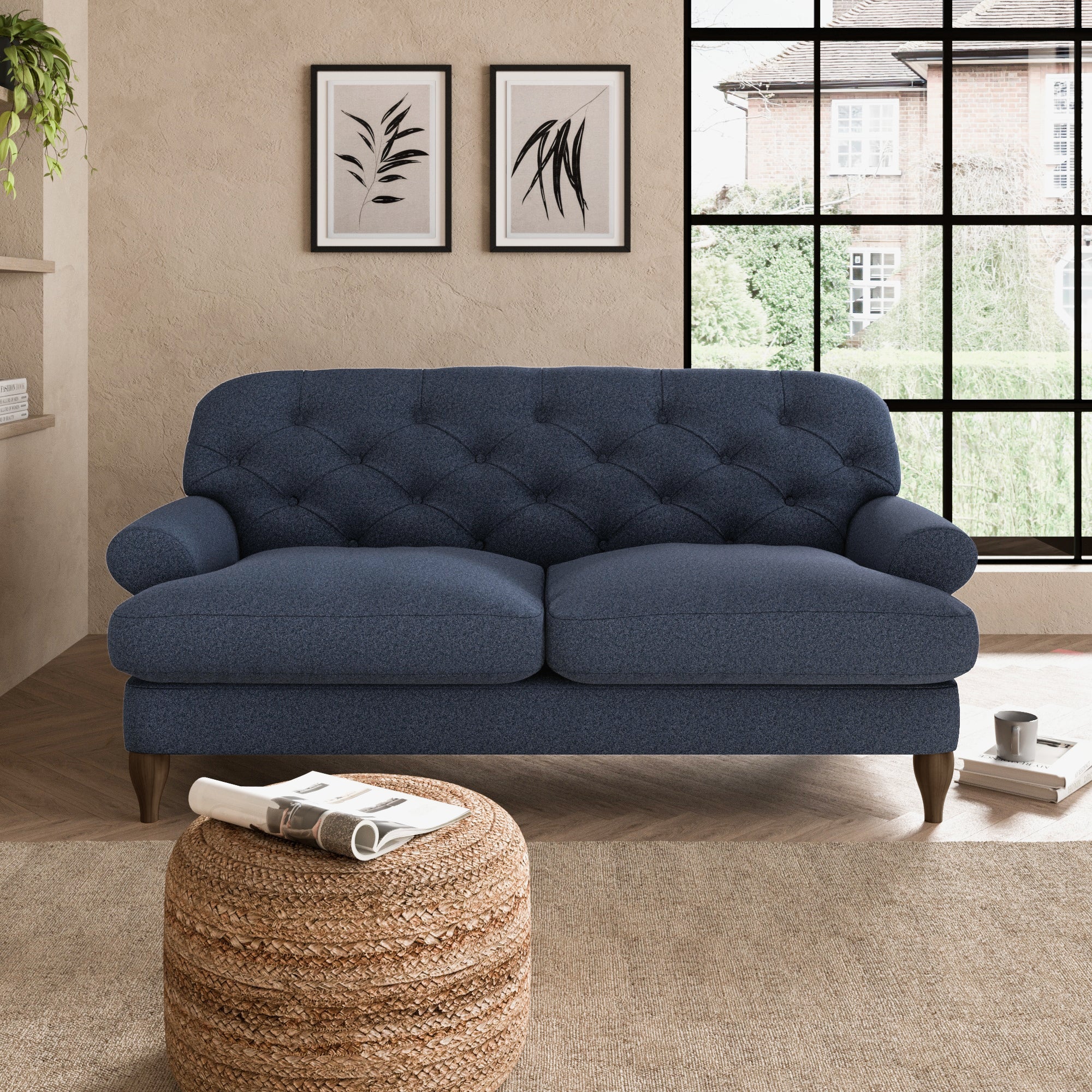 Canterbury 2 Seater Sofa Navy Blue