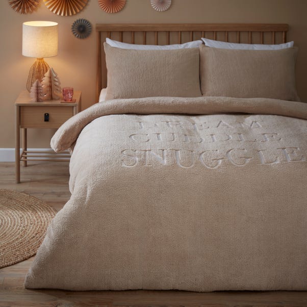 Snuggle Embroidered Duvet Cover and Pillowcase Set  undefined