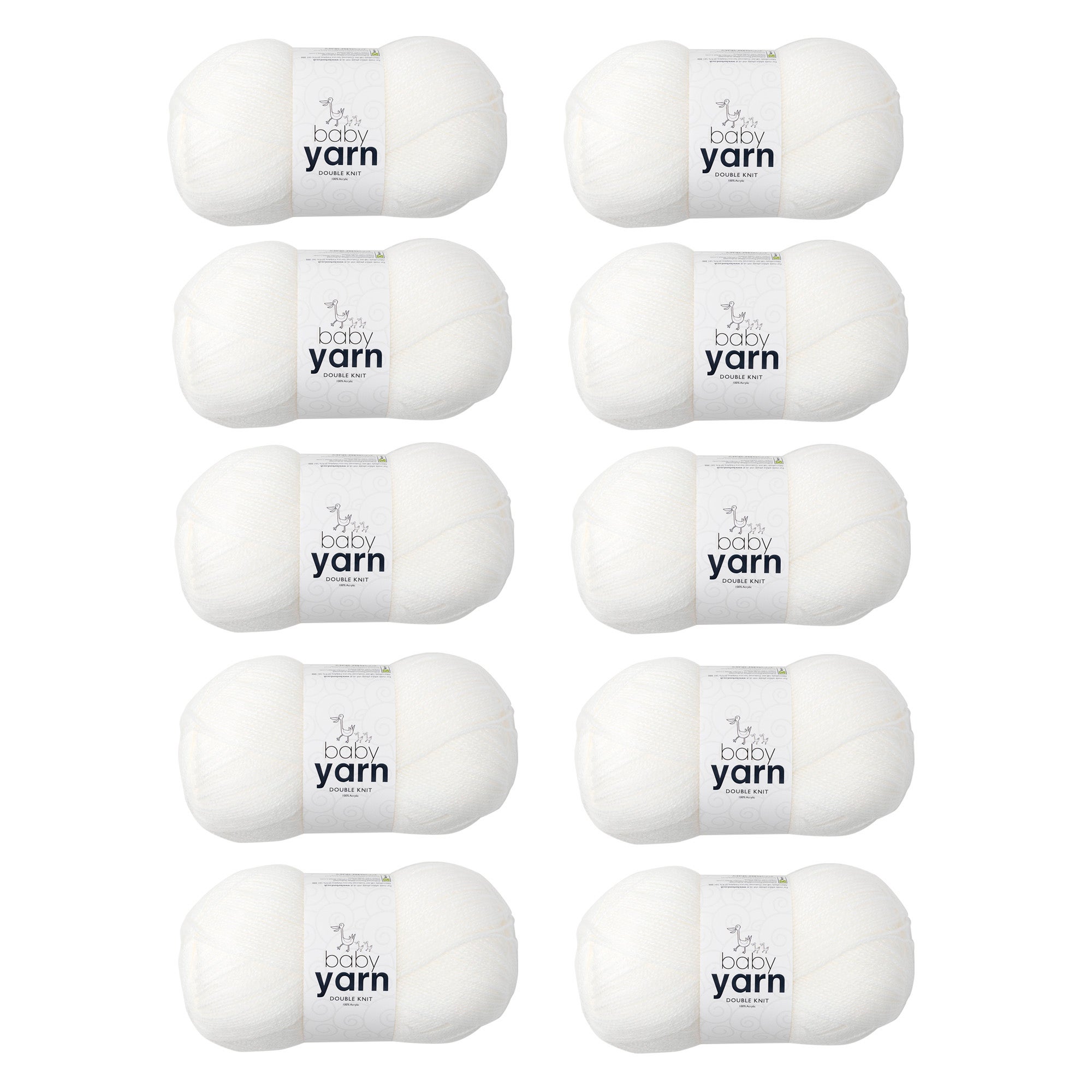 Pack of 10 DK Baby Yarn 100g Balls
