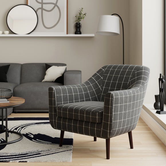 Next grey 2025 check armchair