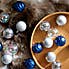 Set of 25 Blue and Silver 60mm Baubles Blue