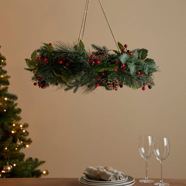 Artificial Festive Traveller Ceiling Wreath image 1 of 2