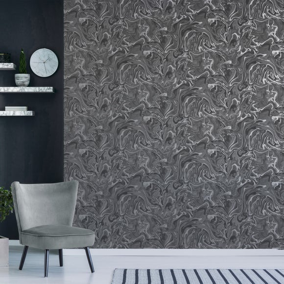 Graham  Brown Wallcoverings Rhea Charcoal Removable Wallpaper  The Home  Depot Canada