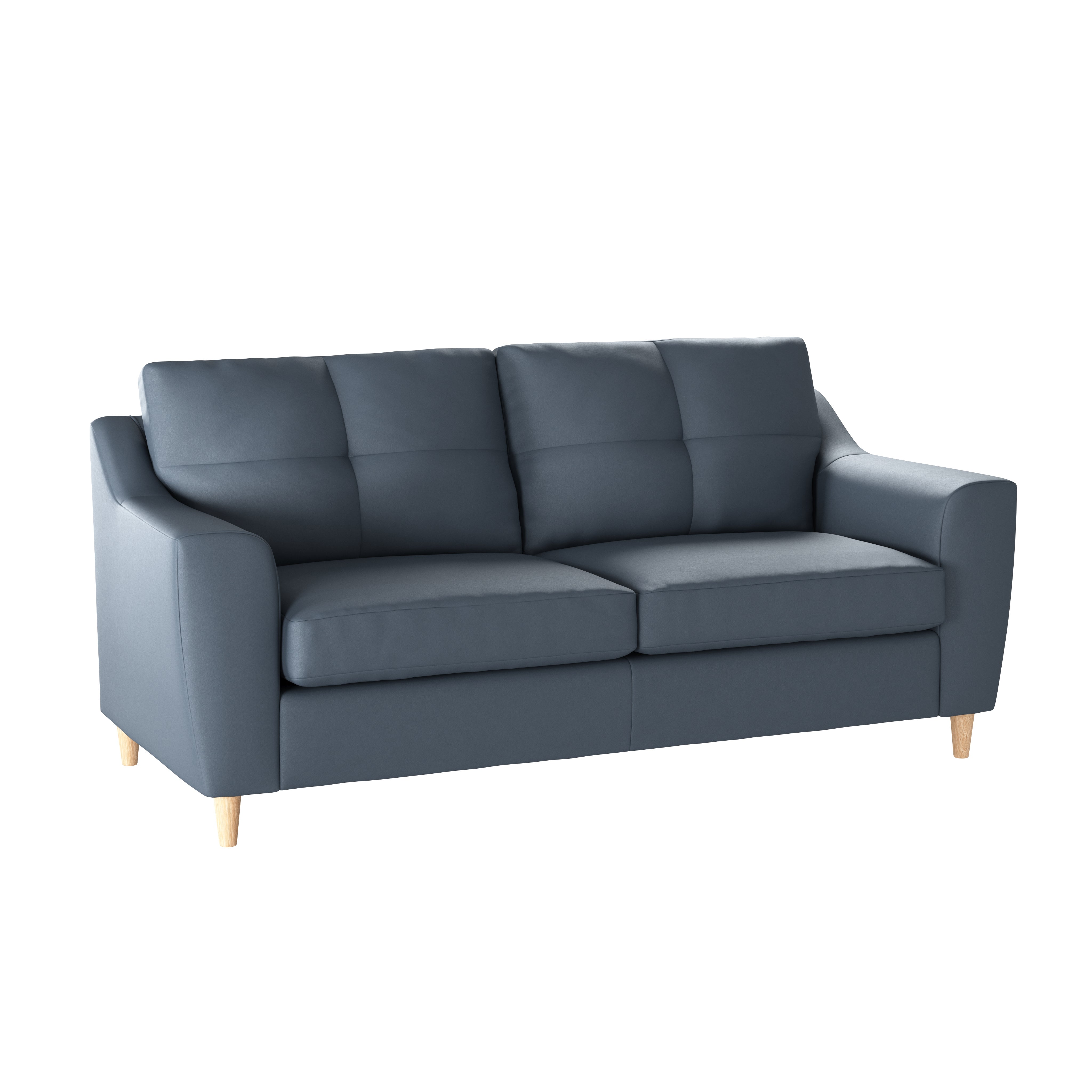 Baxter Kalman Navy Faux Leather 3 Seater Sofa | Dunelm