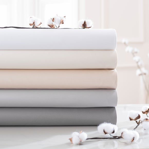 Dorma 300 Thread Count 100 Cotton Sateen Plain Fitted Sheet Dunelm
