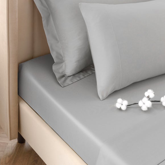 Dorma 300 Thread Count 100 Cotton Sateen Plain Fitted Sheet Dunelm