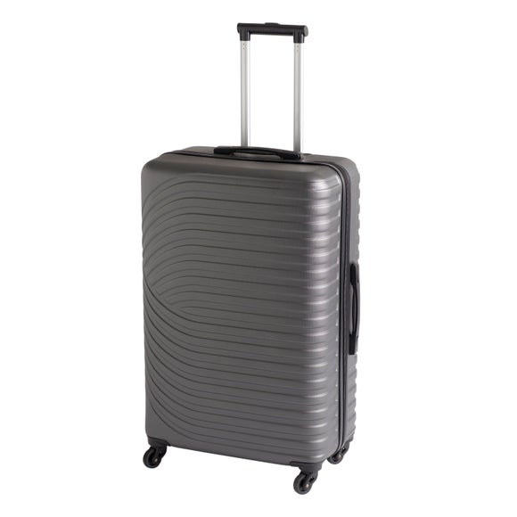 Athens Charcoal Suitcase | Dunelm